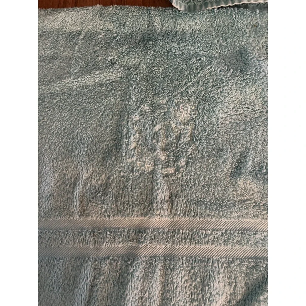 Ralph Lauren Vintage Bath Towel Set Aqua Blue Towels are‎ Monogrammed with 